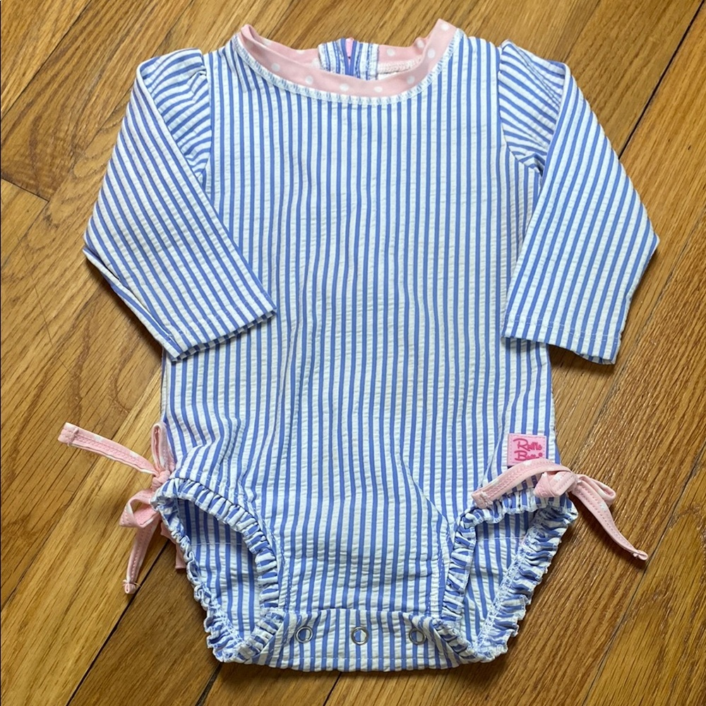 Ruffle Butts Seersucker Rashguard Swim